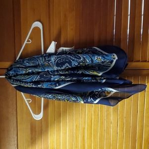 Banana Republic Scarf, 43 inches square, blue, white, yellow